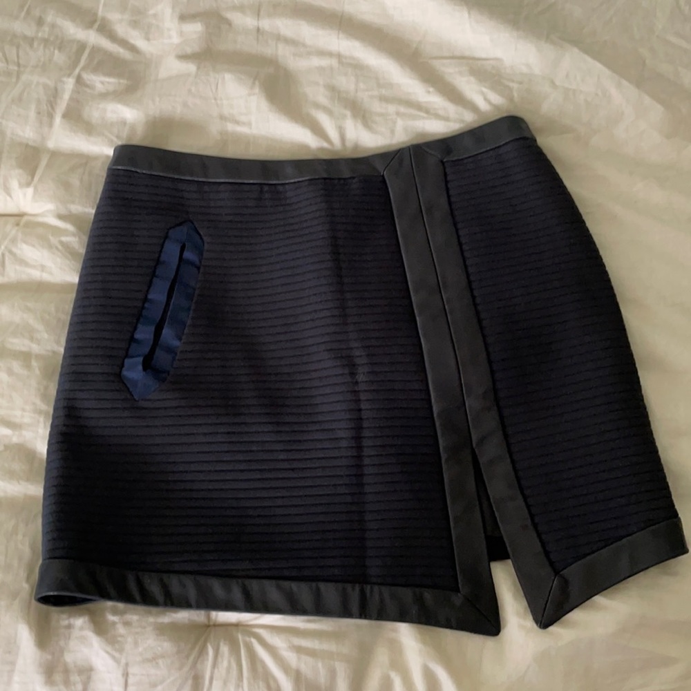RAG & BONE Ribbed Leather Trim Mini Skirt \\ 4